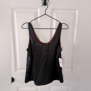 Express Silky Reversible Shell Tank in Black and Chocolate